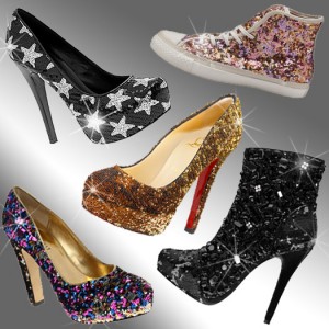 Sequin shoes and boots