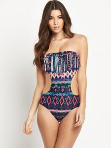 Resort Mix and Match Bandeau Cut Out Swimsuit