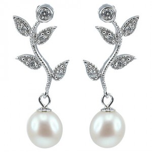 Lido Pearls Leaf Drop Pearl Earrings