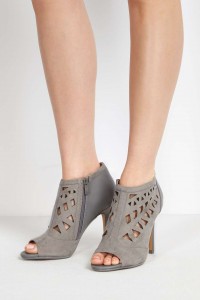 Grey Peeptoe Shoe Boot
