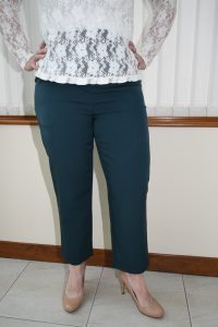 Teal Belted Tapered Trousers
