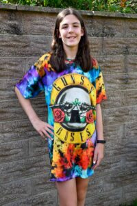 Femme Luxe Red Tie Dye Guns and Roses Dress